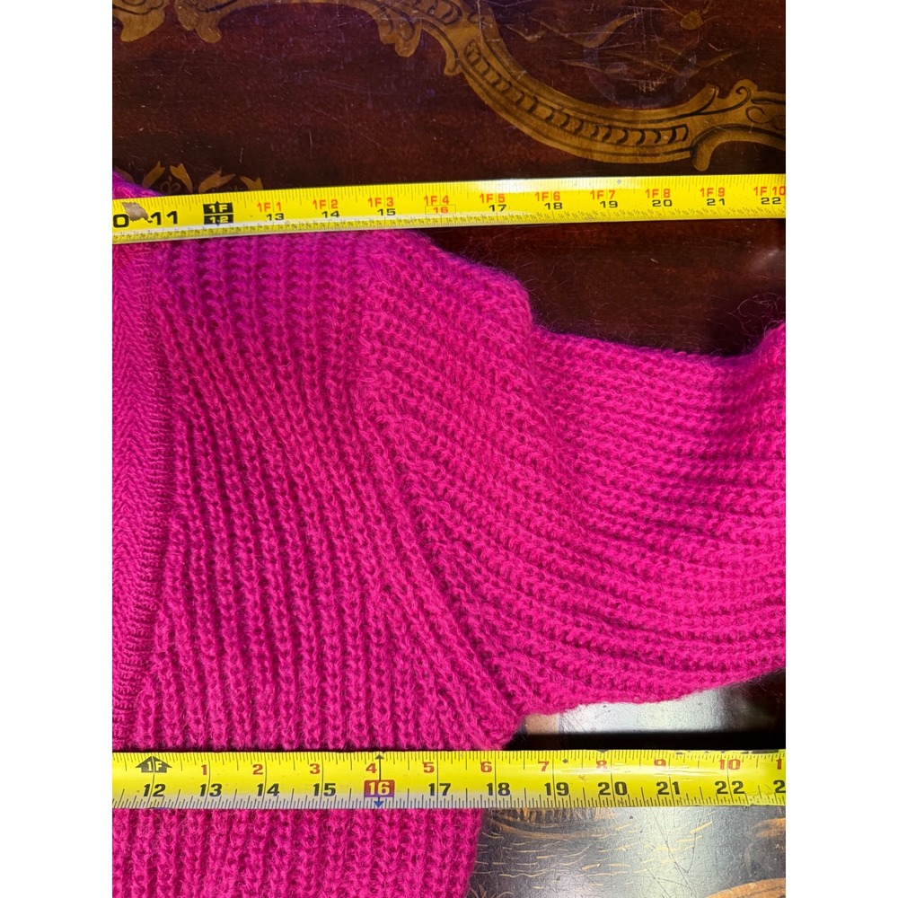 Vintage SK & Company Petite Mohair Wool Wrap Cardigan Hot Pink 80s Barbiecore S - Picture 6 of 12